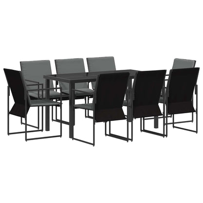 Garten Essgruppe 9 Pcs Schwarz Und Anthrazit 160 X 80 X 73 Cm