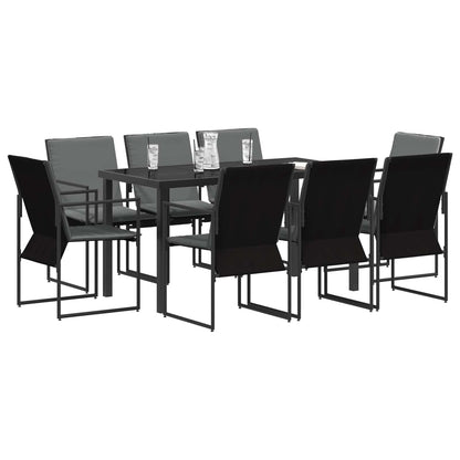 Garten Essgruppe 9 Pcs Schwarz Und Anthrazit 160 X 80 X 73 Cm