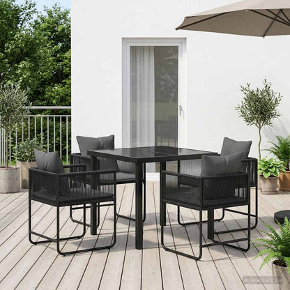 Garten Essgruppe 9 Pcs Schwarz Und Anthrazit 160 X 80 X 73 Cm