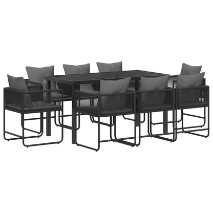 Garten Essgruppe 9 Pcs Schwarz Und Anthrazit 160 X 80 X 73 Cm
