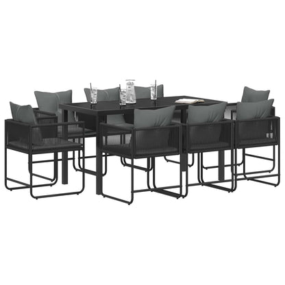 Garten Essgruppe 9 Pcs Schwarz Und Anthrazit 160 X 80 X 73 Cm