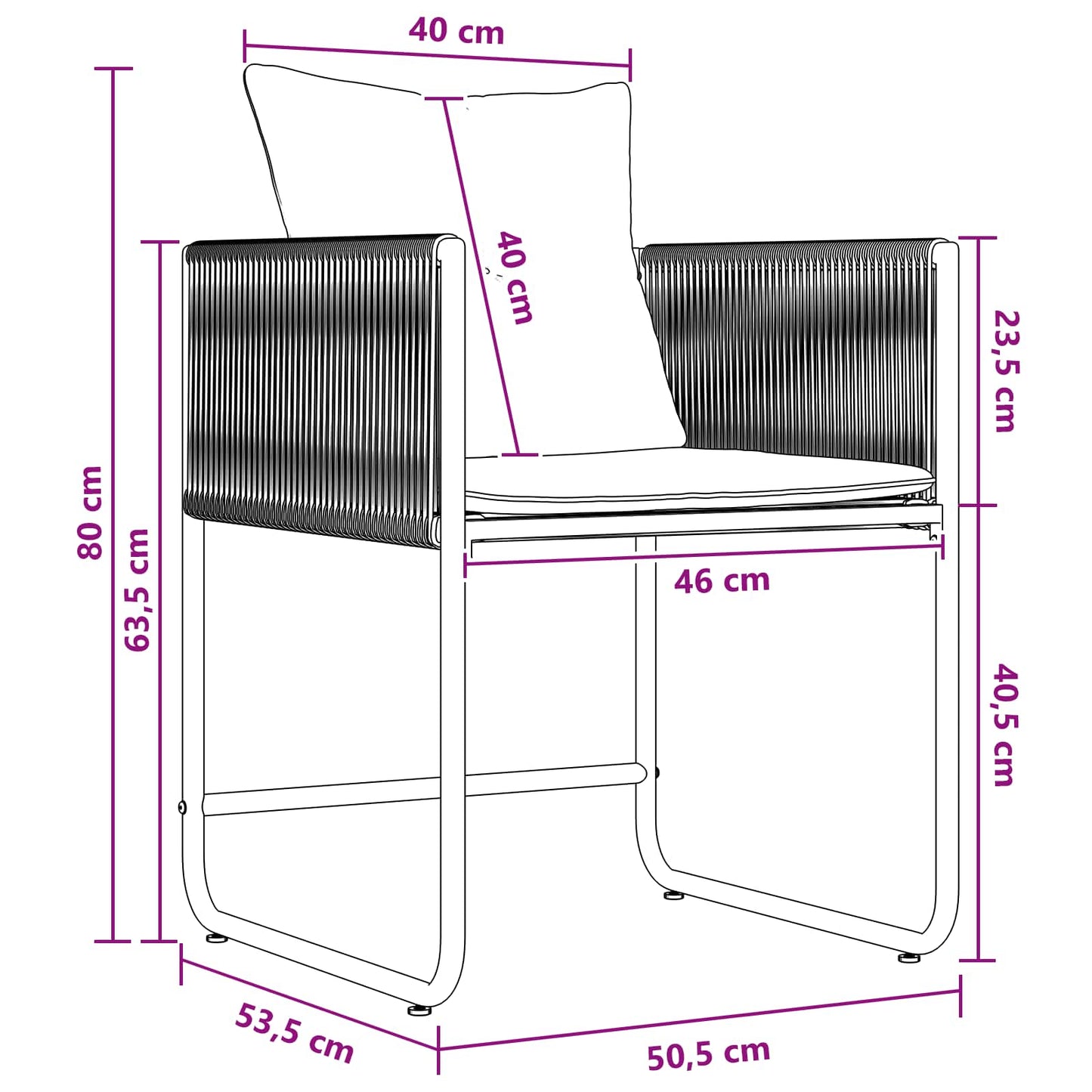 Garten Essgruppe 9 Pcs Schwarz Und Anthrazit 160 X 80 X 73 Cm
