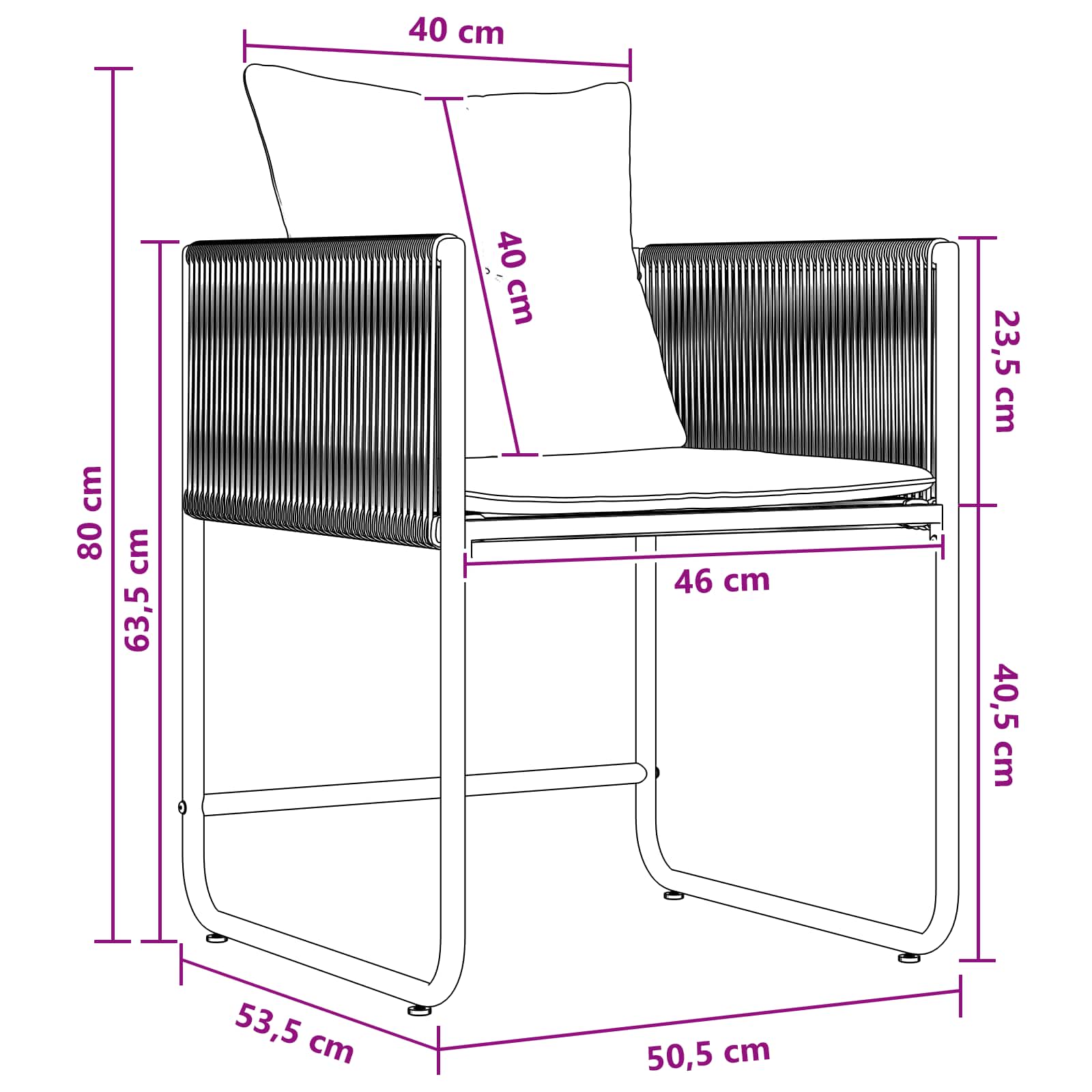 Garten Essgruppe 9 Pcs Schwarz Und Anthrazit 160 X 80 X 73 Cm