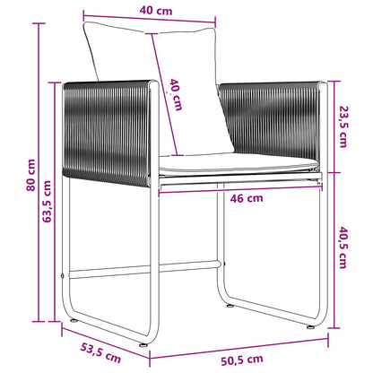 Garten Essgruppe 9 Pcs Schwarz Und Anthrazit 160 X 80 X 73 Cm