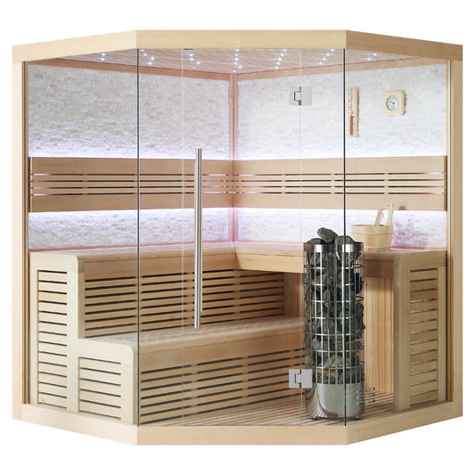 EAGO Sauna AWT E1101C Hemlock 180x180 9kW Cilindro