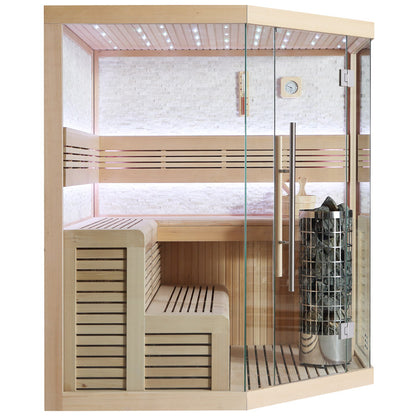 EAGO Sauna AWT E1101C Hemlock 180x180 9kW Cilindro