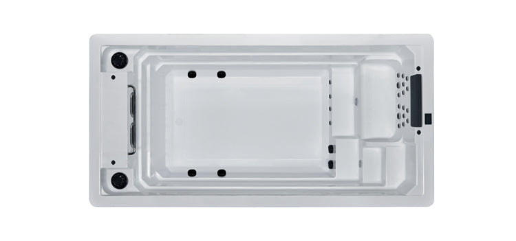 Swim Spa Whirlpool AWT Innovation430 mit Wärmepumpe weiß 430x230 grau