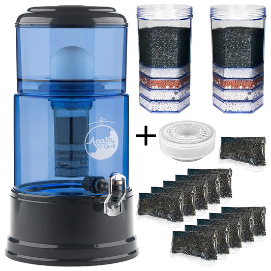 AcalaQuell® Advanced blau | anthrazit | 8 Liter für 1-4 Personen | verschiedene Optionen | Einsteigerset klein