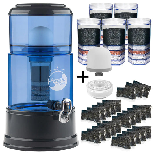 AcalaQuell® Advanced blau | anthrazit | 8 Liter für 1-4 Personen | verschiedene Optionen | Einsteigerset groß