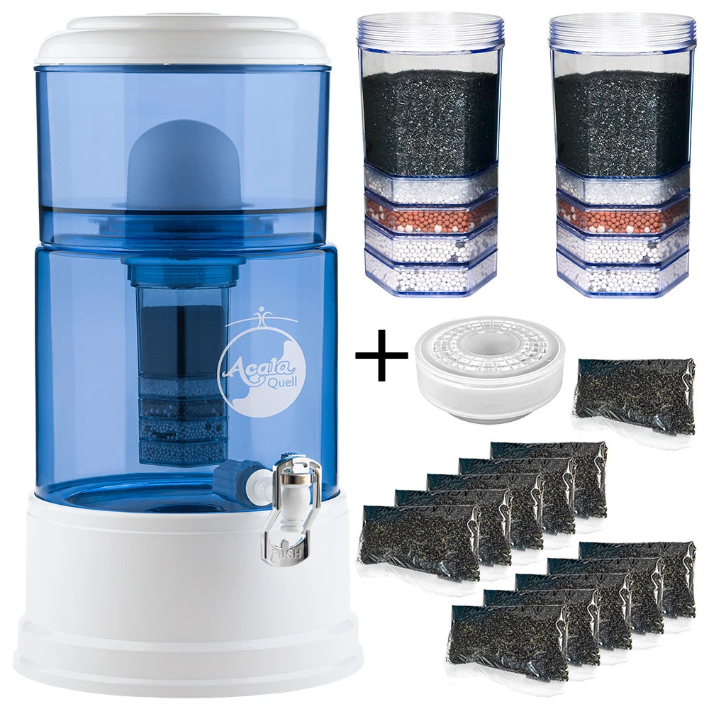 AcalaQuell® Advanced blau | weiß | 8 Liter für 1-4 Personen | verschiedene Optionen | Einsteigerset klein