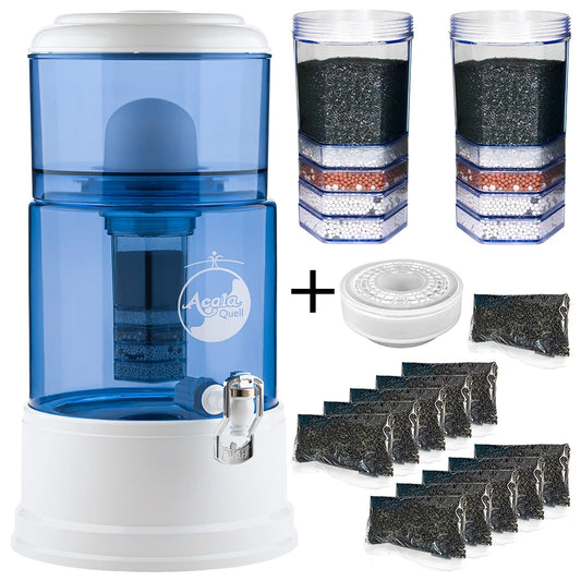 AcalaQuell® Advanced blau | weiß | 8 Liter für 1-4 Personen | verschiedene Optionen | Einsteigerset klein