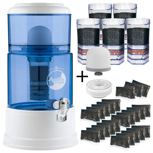 AcalaQuell® Advanced blau | weiß | 8 Liter für 1-4 Personen | verschiedene Optionen | Einsteigerset groß