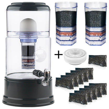 AcalaQuell® Advanced kristallklar | anthrazit | 8 Liter für 1-4 Personen | verschiedene Optionen | Einsteigerset klein