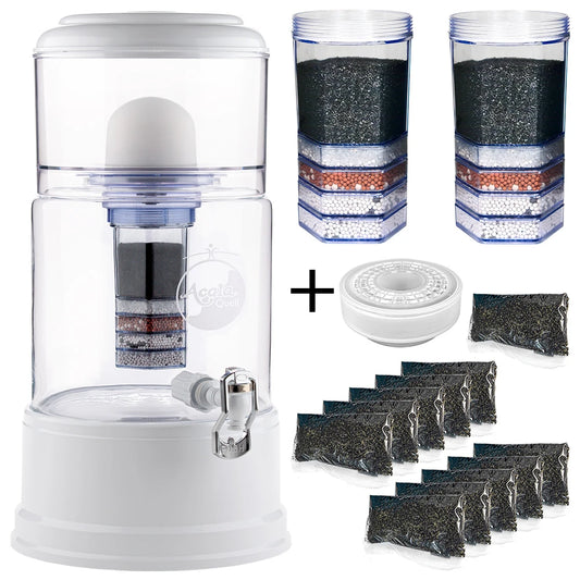 AcalaQuell® Advanced kristallklar | weiß | 8 Liter für 1-4 Personen | verschiedene Optionen | Einsteigerset klein