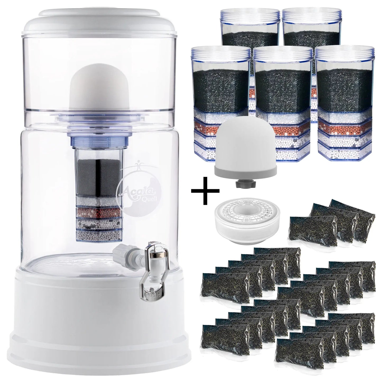 AcalaQuell® Advanced kristallklar | weiß | 8 Liter für 1-4 Personen | verschiedene Optionen | Einsteigerset groß
