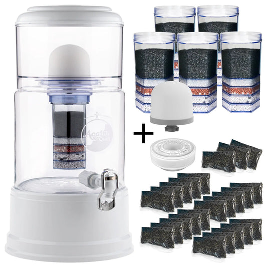 AcalaQuell® Advanced kristallklar | weiß | 8 Liter für 1-4 Personen | verschiedene Optionen | Einsteigerset groß
