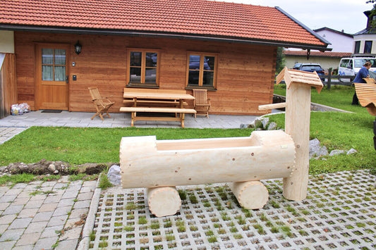 Holzbrunnen ,,Alpelhorn" Holztrog mit Säule stirnseiteitig | diverse Größen & Optionen