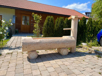 Holzbrunnen ,,Alpelhorn" Holztrog mit Säule stirnseiteitig | diverse Größen & Optionen