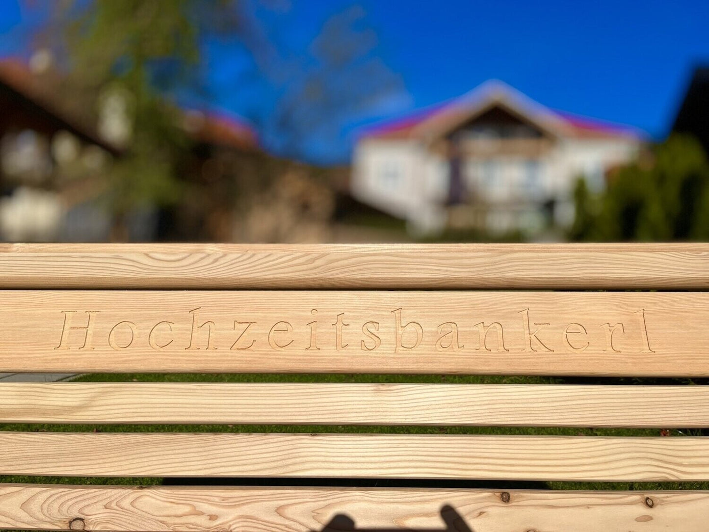 Holzbank ,,Ampersee" aus Lärchenholz | Lattenbank | Größen 120 - 160 cm