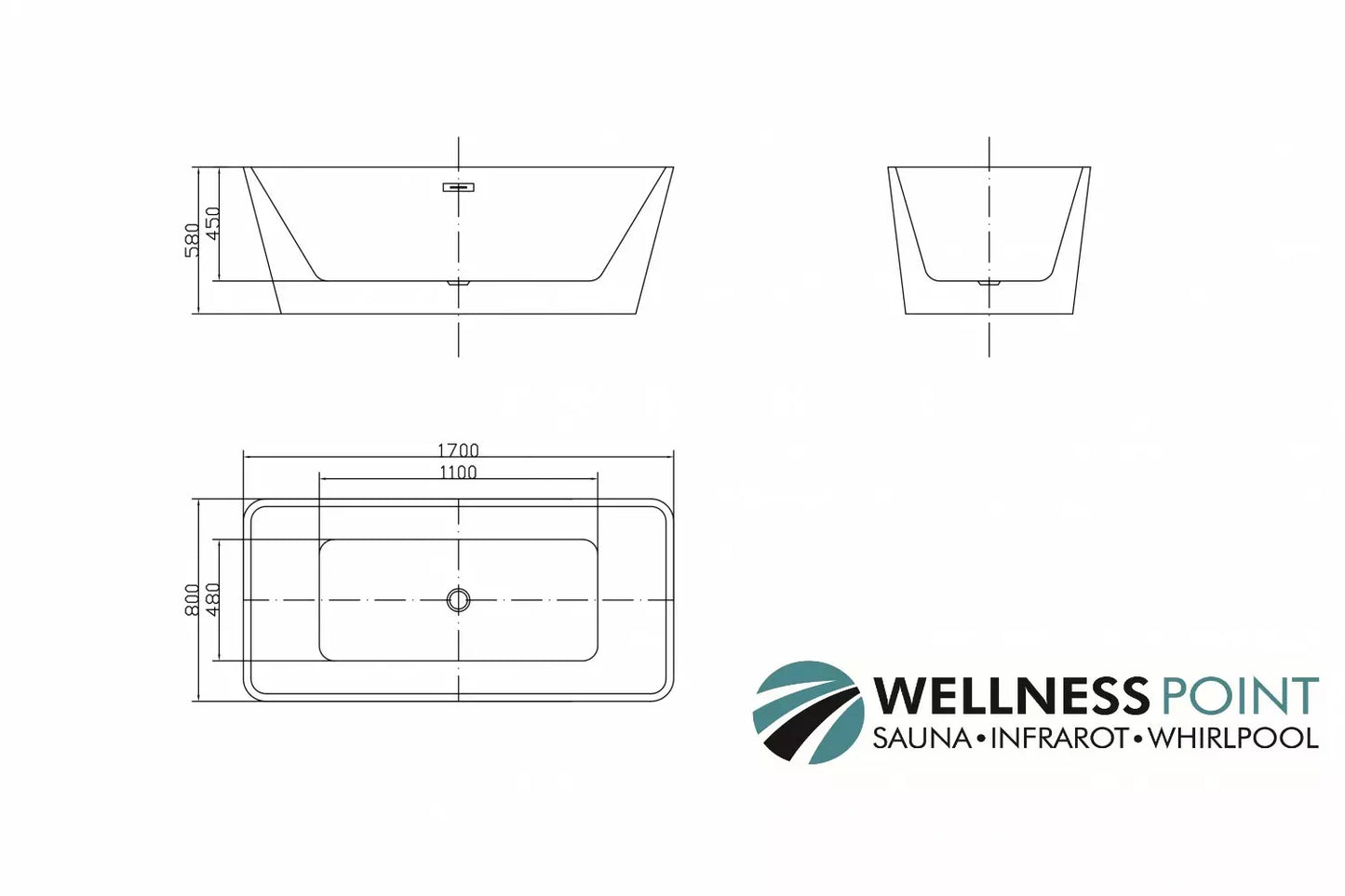 Badewanne Garda 170x80 cm