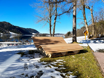 Himmelsliege Schwungliege ,,Bodensee" | Relaxliege aus Lärchenholz | diverse Größen | optionales Gravurschild