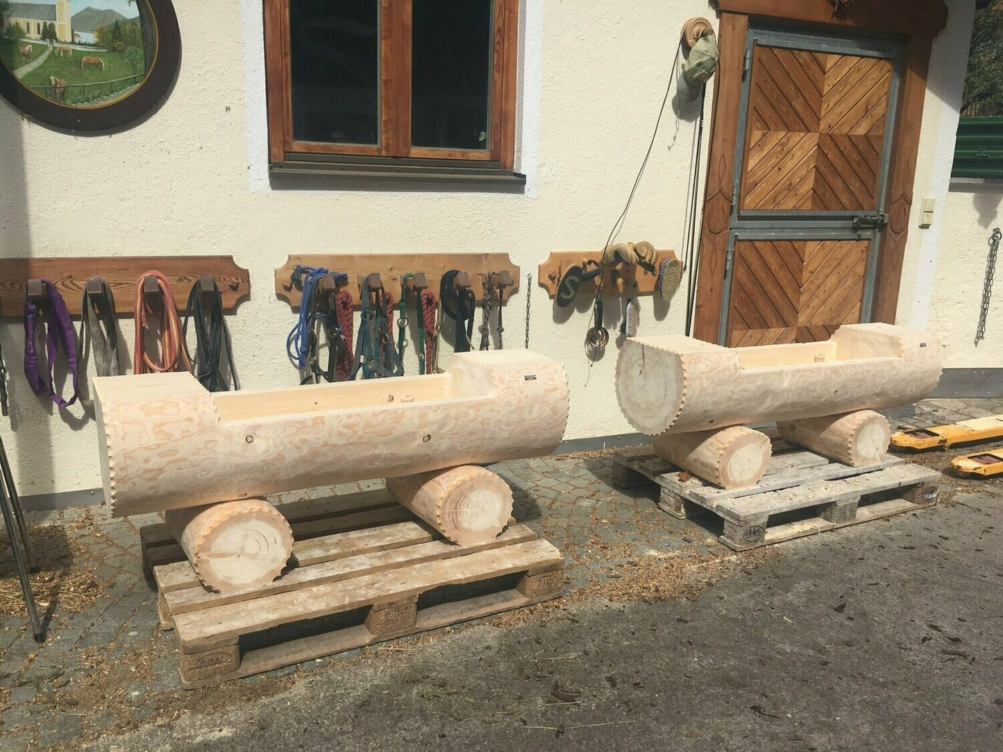 Holzbrunnen ,,Brecherspitz" Holztrog Seiten abgeflacht | diverse Größen & Optionen