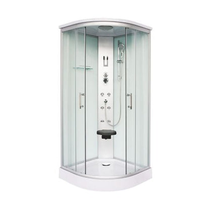 Sanotechnik Duschkabine Komplettduschkabine SCALA weiß 90x90x215cm Quickline