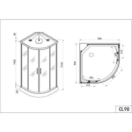Sanotechnik Duschkabine Komplettduschkabine DREAM 90x90x215cm Quickline
