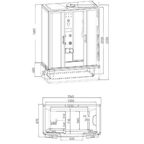 Sanotechnik Dampfdusche Dampfduschkabine NEVADA 87x154x225cm
