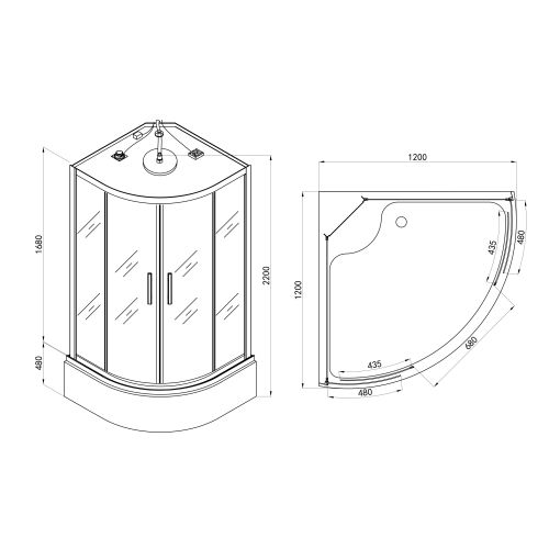 Sanotechnik Dampfdusche Dampfduschkabine SALSA 120x120x227cm