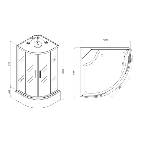 Sanotechnik Dampfdusche Dampfduschkabine CUBA 130x130x229cm