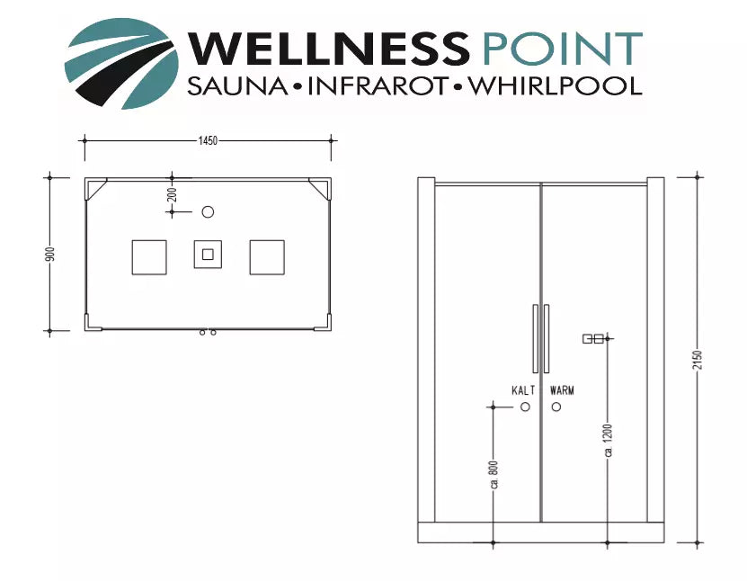 Dampfdusche California Dusche inkl. Infrarotsauna 145x90 cm