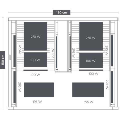 Sanotechnik CARBON 2 Infrarotkabine Wärmekabine für 2 Personen 180x150x195 cm