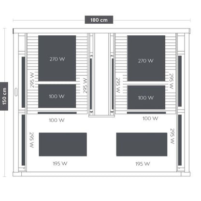 Sanotechnik CARBON 2 Infrarotkabine Wärmekabine für 2 Personen 180x150x195 cm