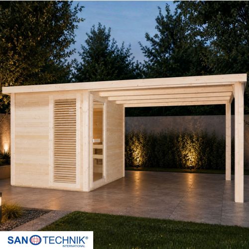 Sanotechnik RAUMA Außensauna Sauna für 4-5 P. 460x230x219,5 cm