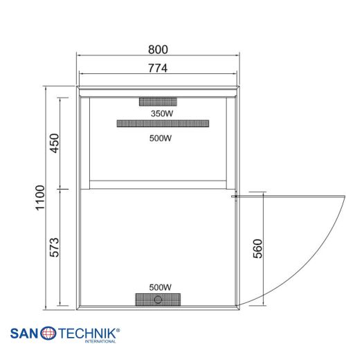 Sanotechnik BILLUND 1 Infrarotkabine für 1 Person 80x110x190 cm