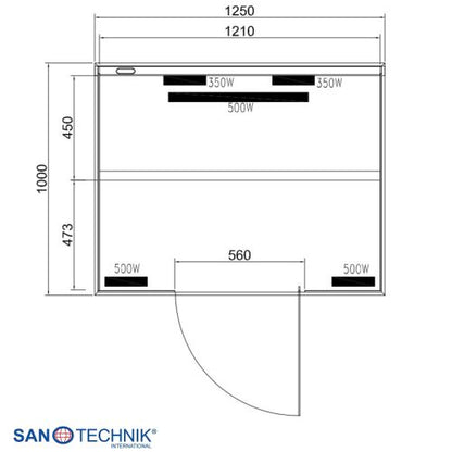 Sanotechnik BILLUND 2 Infrarotkabine für 2 Personen 125x100x190 cm
