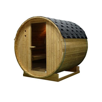 Sanotechnik TROMSÖ XL Fasssauna Außensauna Sauna für 6 Personen 189 x220x191,5 cm