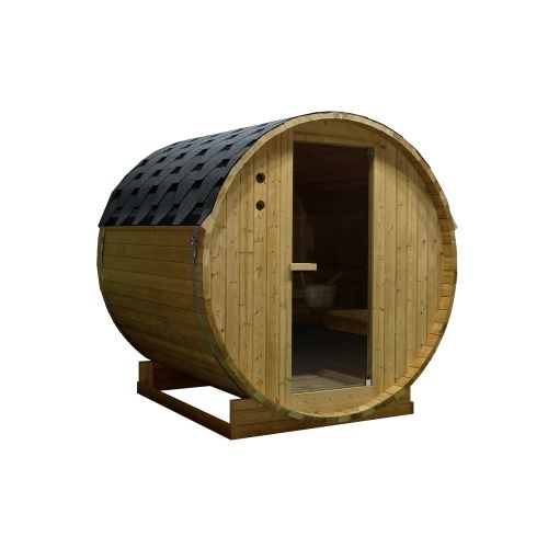 Sanotechnik TROMSÖ XL Fasssauna Außensauna Sauna für 6 Personen 189 x220x191,5 cm