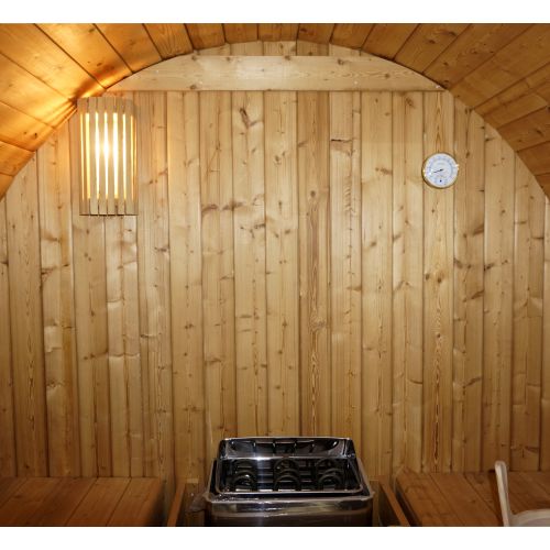 Sanotechnik TROMSÖ XL Fasssauna Außensauna Sauna für 6 Personen 189 x220x191,5 cm