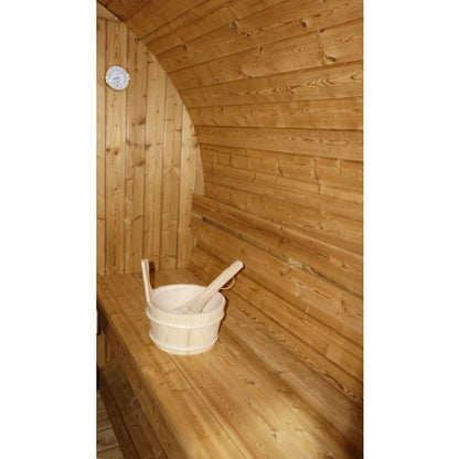 Sanotechnik TROMSÖ XL Fasssauna Außensauna Sauna für 6 Personen 189 x220x191,5 cm