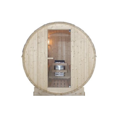 Sanotechnik TROMSÖ XL Fasssauna Außensauna Sauna für 6 Personen 189 x220x191,5 cm