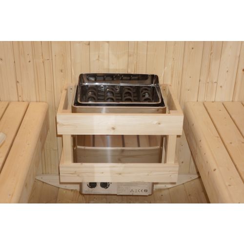 Sanotechnik TROMSÖ XL Fasssauna Außensauna Sauna für 6 Personen 189 x220x191,5 cm