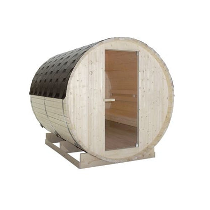 Sanotechnik TROMSÖ XL Fasssauna Außensauna Sauna für 6 Personen 189 x220x191,5 cm