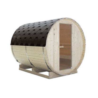 Sanotechnik TROMSÖ XL Fasssauna Außensauna Sauna für 6 Personen 189 x220x191,5 cm