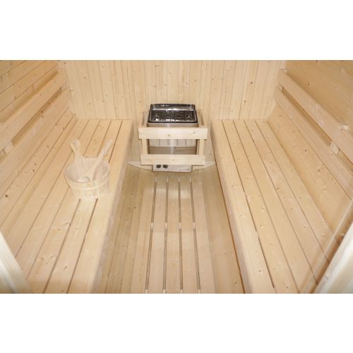 Sanotechnik TROMSÖ XL Fasssauna Außensauna Sauna für 6 Personen 189 x220x191,5 cm