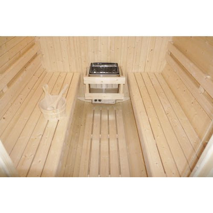 Sanotechnik TROMSÖ XL Fasssauna Außensauna Sauna für 6 Personen 189 x220x191,5 cm
