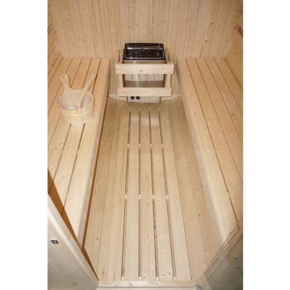 Sanotechnik TROMSÖ XL Fasssauna Außensauna Sauna für 6 Personen 189 x220x191,5 cm