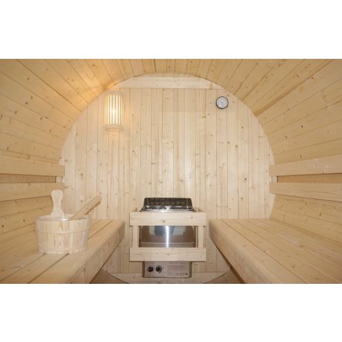 Sanotechnik TROMSÖ XL Fasssauna Außensauna Sauna für 6 Personen 189 x220x191,5 cm