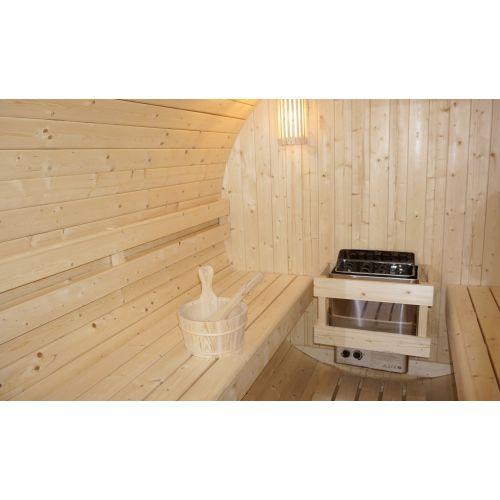 Sanotechnik TROMSÖ XL Fasssauna Außensauna Sauna für 6 Personen 189 x220x191,5 cm
